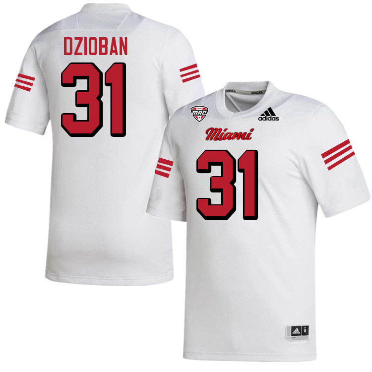 Miami University Redhawks #31 Dom Dzioban College Football Jerseys Stitched-White